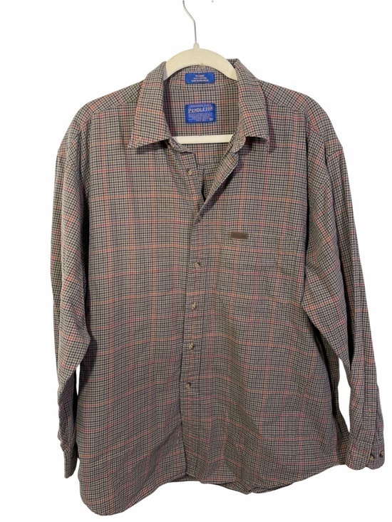 Pendleton Other - Pendleton Men's Button-Up Plaid Shirt - Brown & Red 100% Cotton